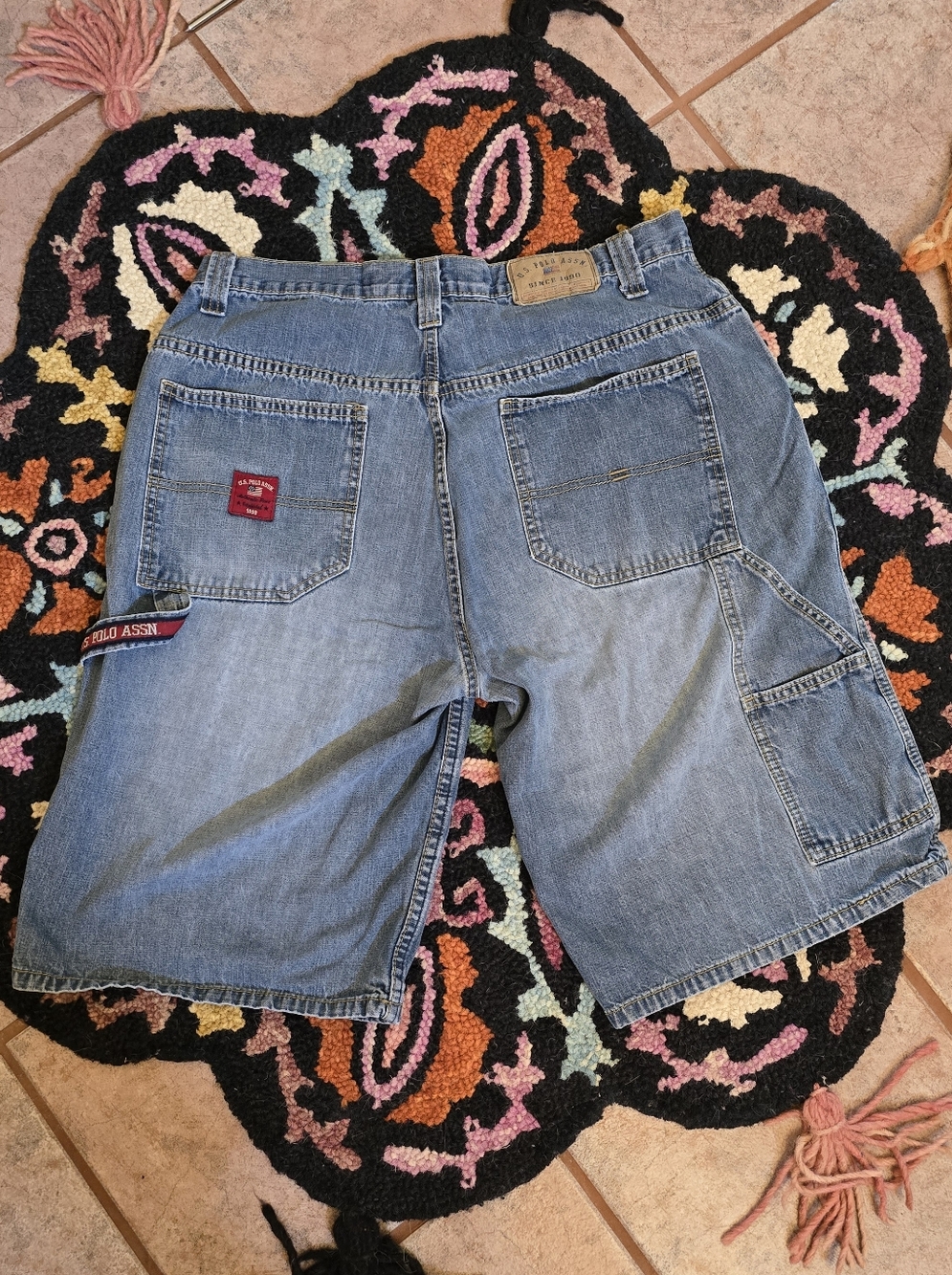 🔥🔥U.S. Polo Assn. Men's Light Blue Denim Cargo Shorts🔥🔥Size 34 Skater Baggy